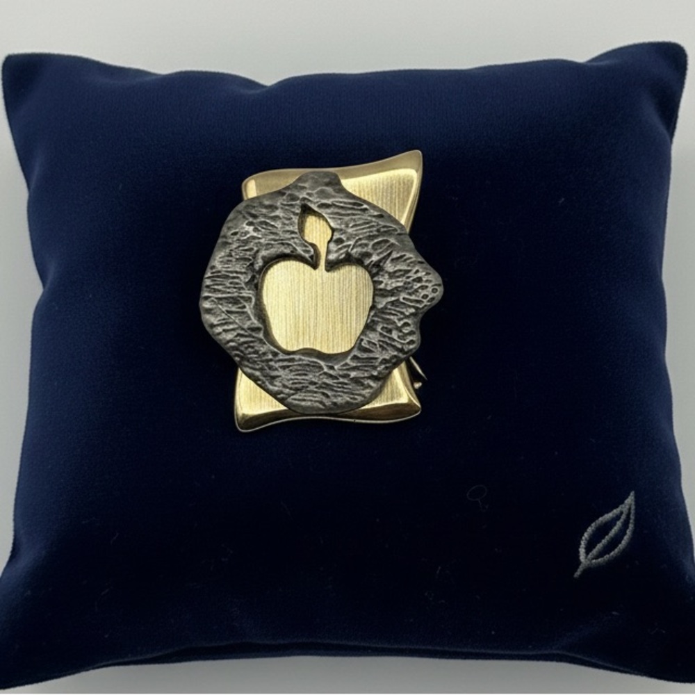 Vintage FAF Mixed Metal Apple Brooch Gold & Silver Tone